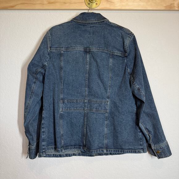 Women's Jones New York Denim Blue Jean Barn Chore Button Front Jacket Size IX - Picture 9 of 10